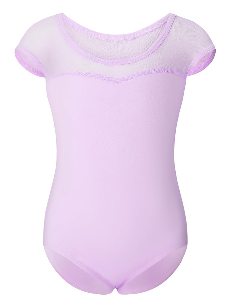 ستيل أزياء ستيلي للفتيات الصغيرات بأكمام قصيرة ملابس رقص الباليه زي راقصة الباليه (لافندر، 130) - Image 1